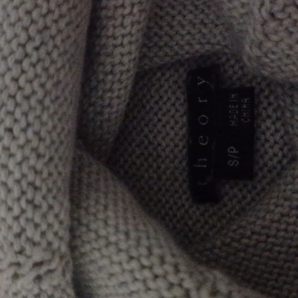 Theory Gorgeous Heather grey cotton cashmere funnel neck Sweater S Excellent - Picture 4 of 11